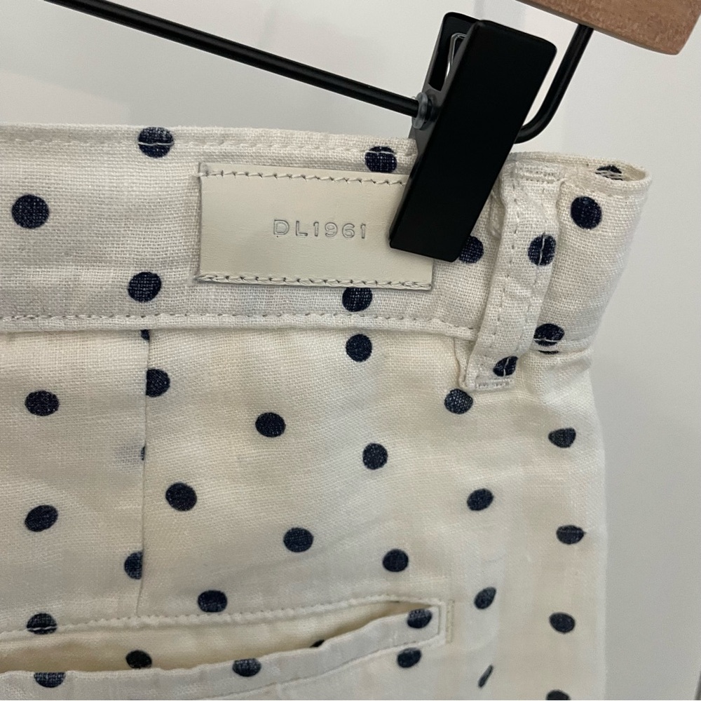 DL1961 Cream Linen Polka Dot Shorts - Picture 5 of 8